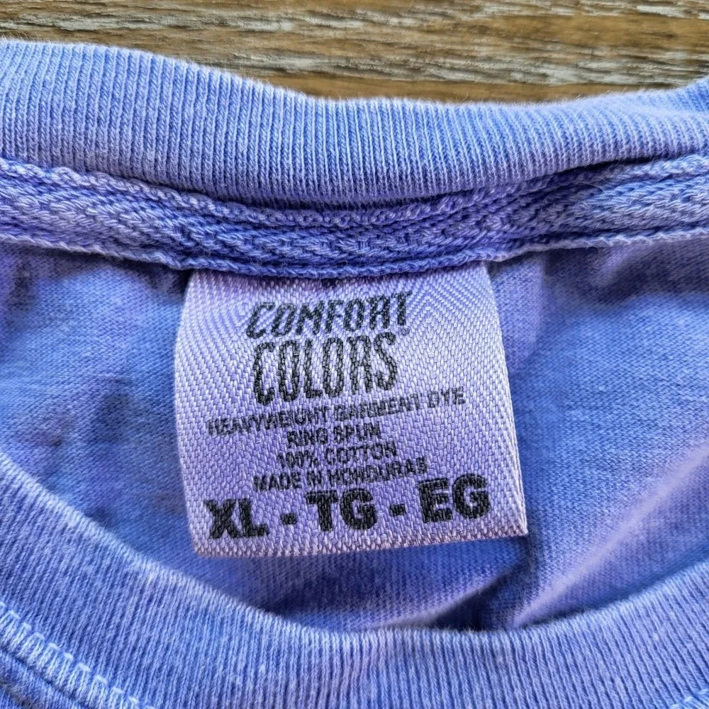 Old Row Comfort Colors Long Sleeve Pocket T-Shirt Purple Mens XL Admit Nothing